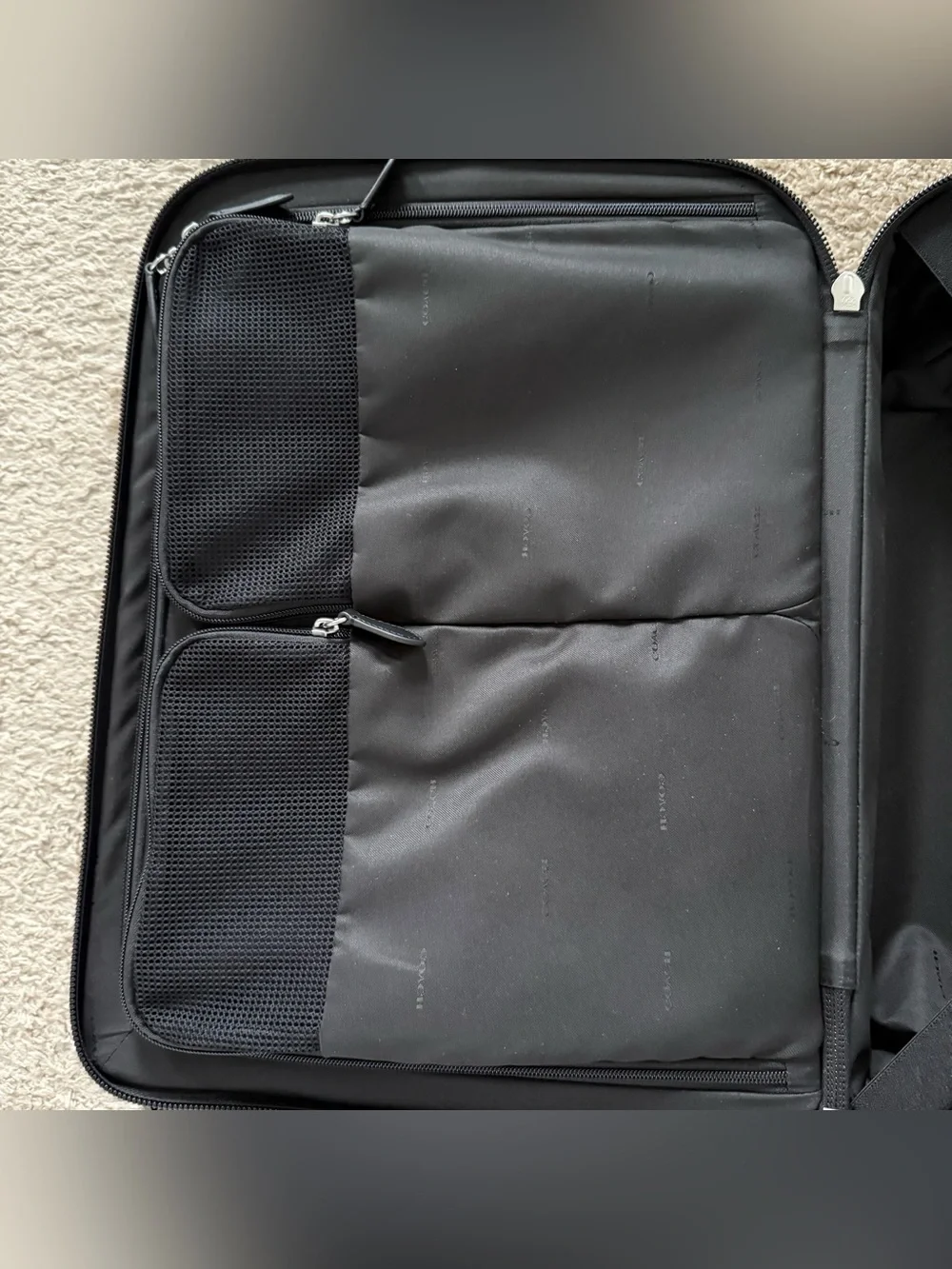 Coach Gray and Black Signature Carry-On Spinner